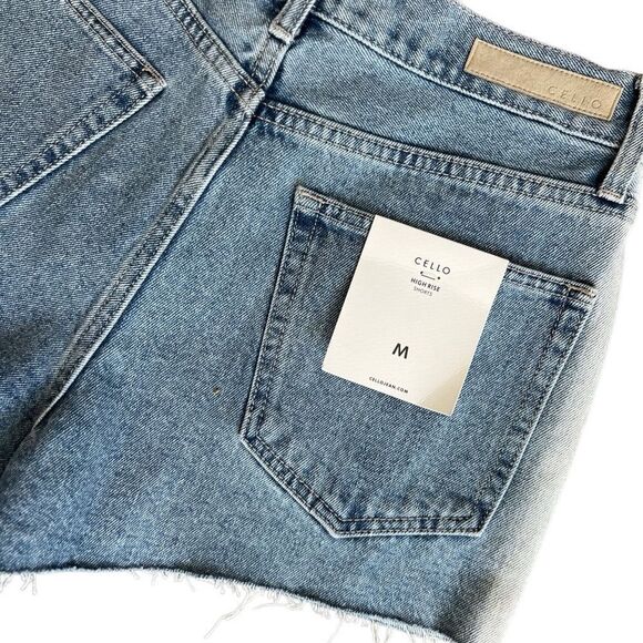 Cello high waist two tone denim jean shorts size medium (NWT) - Picture 4 of 13